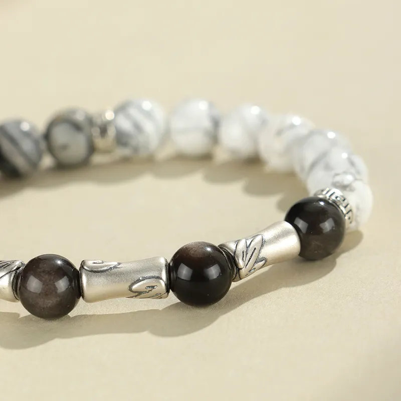 MAGICPOLE Obsidian Jade Bracelets Unisex-6