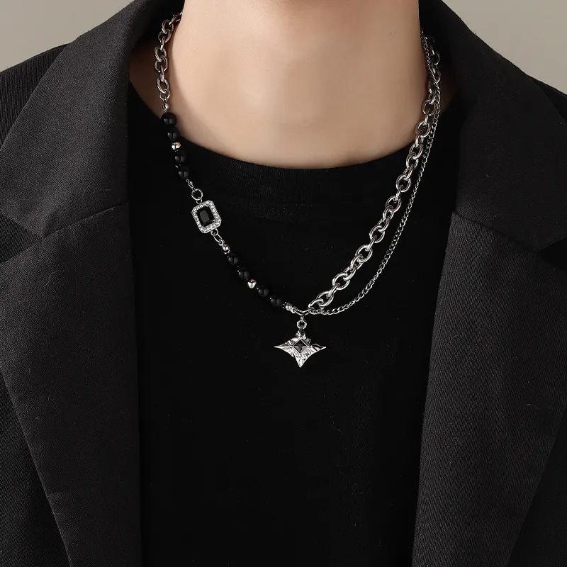 MAGICPOLE Titanium Steel Necklaces Men's Silver-1