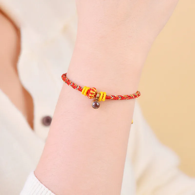 MAGICPOLE Copper, Fabric Rope Bracelets Unisex Red-2