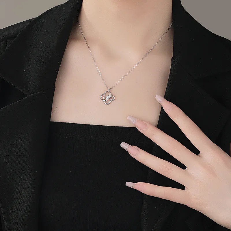 MAGICPOLE 925 Sterling Silver With Zircon Necklaces Women's Silver-2