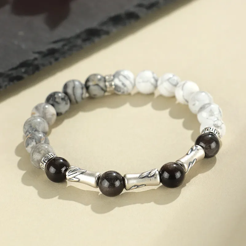 MAGICPOLE Obsidian Jade Bracelets Unisex-4