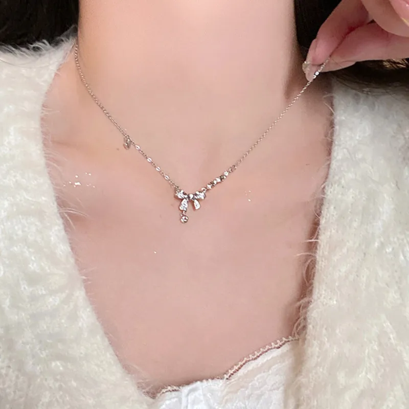 MAGICPOLE 925 Sterling Silver With Zircon Necklaces Women's Silver, Love Confession Box-5