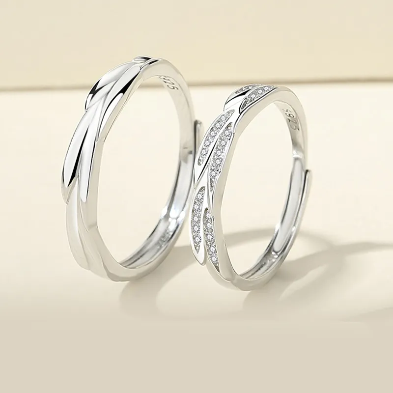 MAGICPOLE 925 Sterling Silver Zircon Rings Unisex Silver Official White Box-8