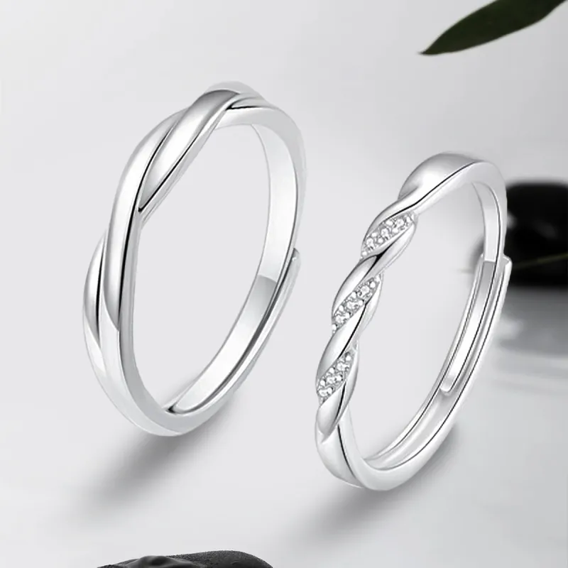 MAGICPOLE Zircon Rings Unisex Silver-1