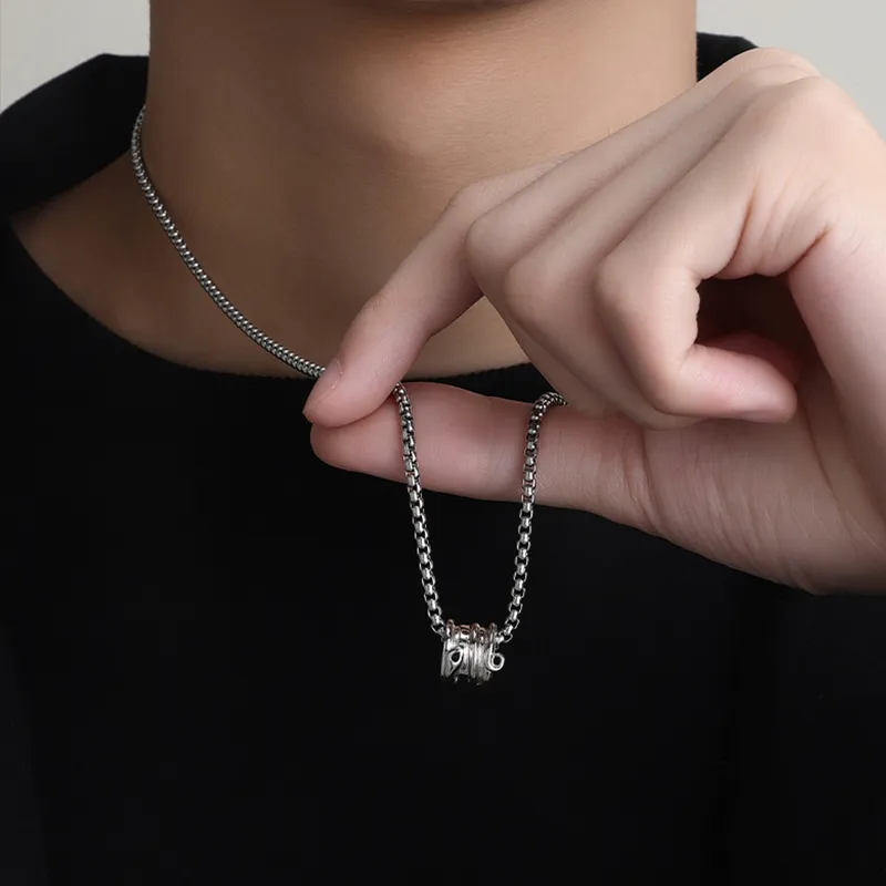 MAGICPOLE Titanium Steel Necklaces Men's Silver-7