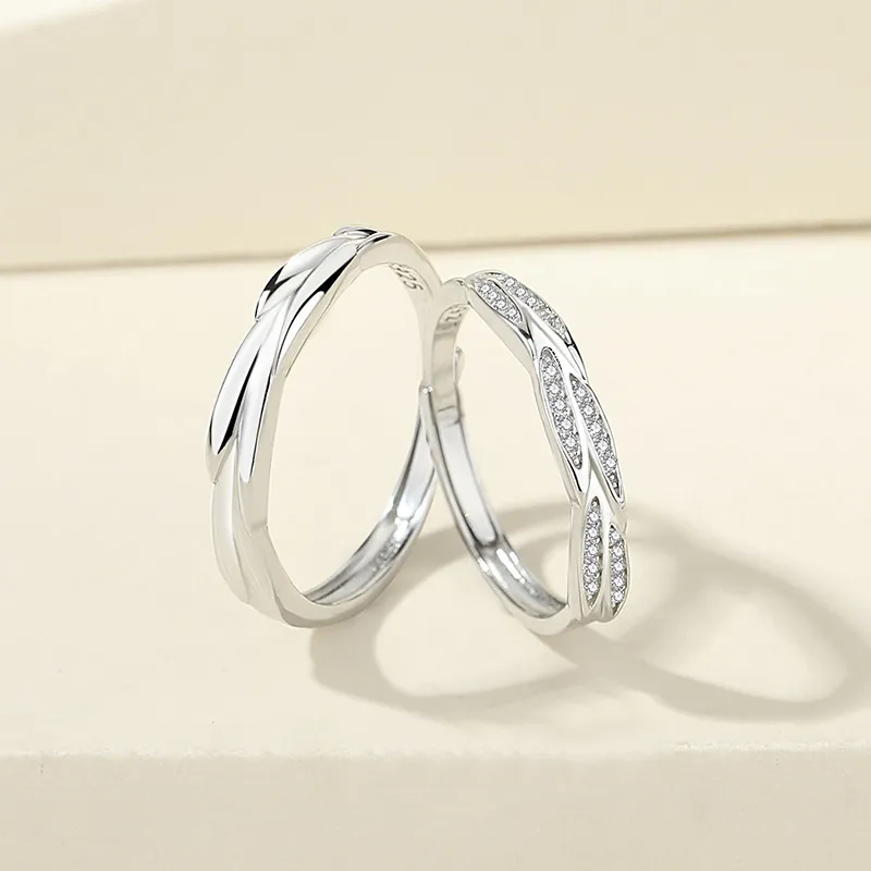 MAGICPOLE 925 Sterling Silver Zircon Rings Unisex Silver Official White Box-3