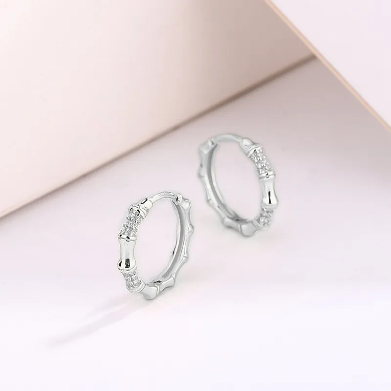 MAGICPOLE 925 Sterling Silver With Zircon Earrings Unisex Silver-2