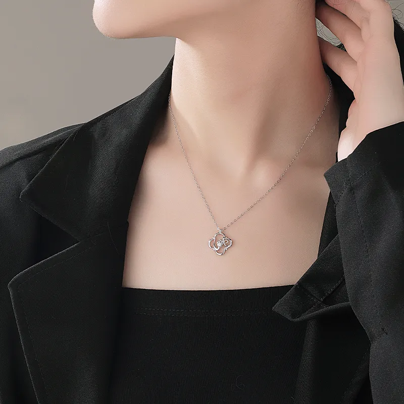 MAGICPOLE 925 Sterling Silver With Zircon Necklaces Women's Silver-3