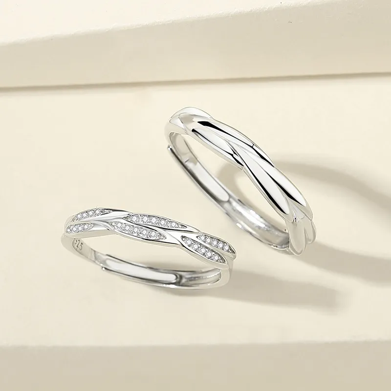 MAGICPOLE 925 Sterling Silver Zircon Rings Unisex Silver Official White Box-1