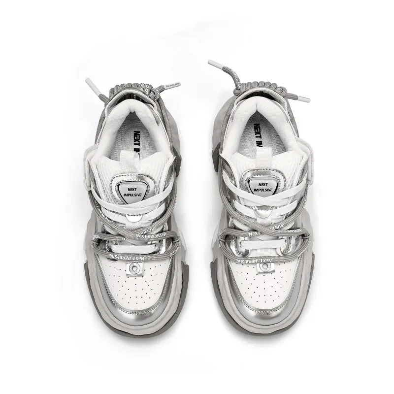 NEXT IMPULSIVE Dissolve Collection Stylish Skateboarding Shoes Unisex Silver-3