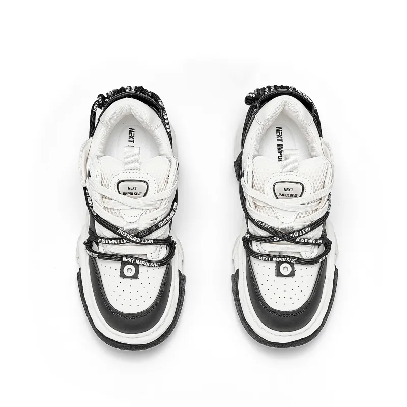 NEXT IMPULSIVE Dissolve Collection Low Top Stylish Skateboarding Shoes Unisex Black White-3