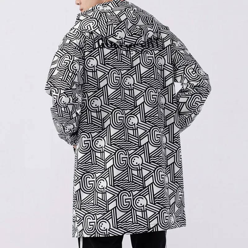 GOLF Trench Coats Men White-4