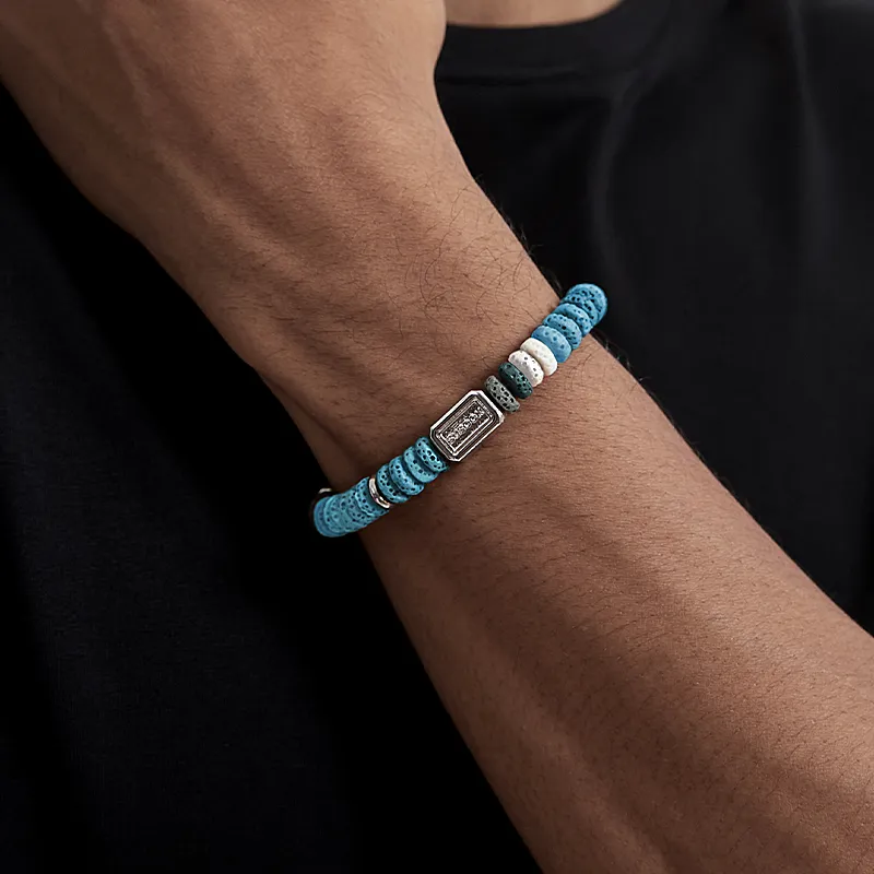 SUSOOK Volcanic Stone Bracelets Unisex Lake Blue-1