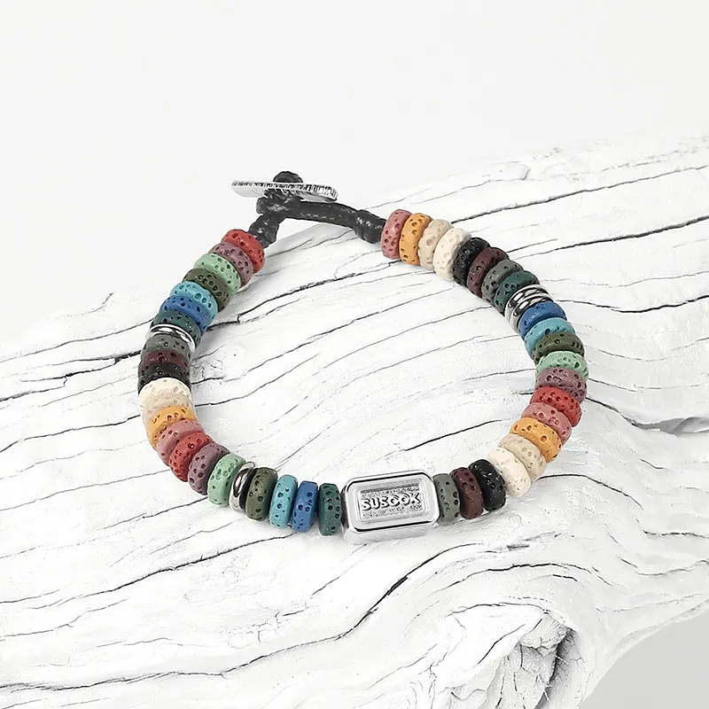 SUSOOK Volcanic Stone Bracelets Unisex Dopamine Dressing-3