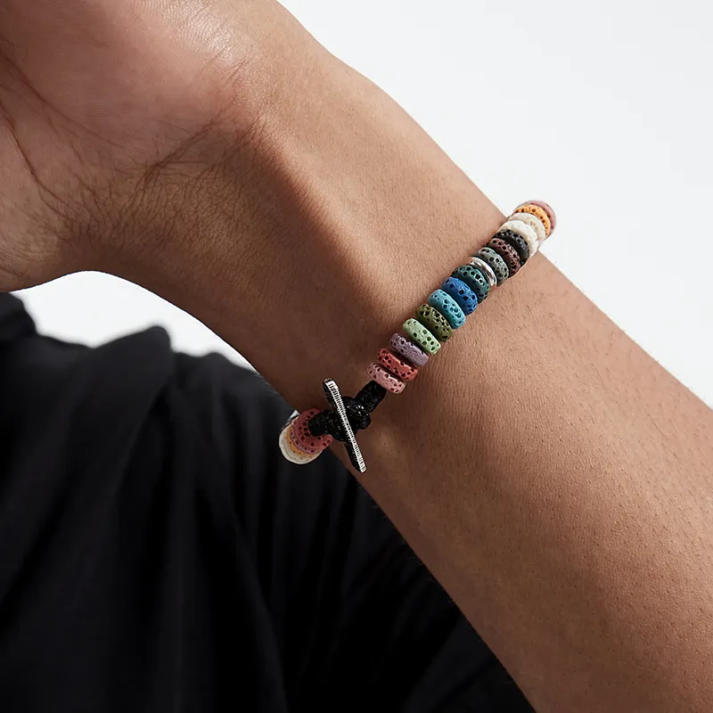SUSOOK Volcanic Stone Bracelets Unisex Dopamine Dressing-2
