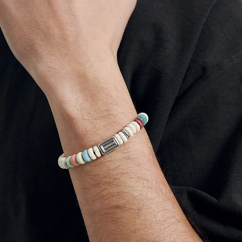 SUSOOK Volcanic Stone Bracelets Unisex White-1