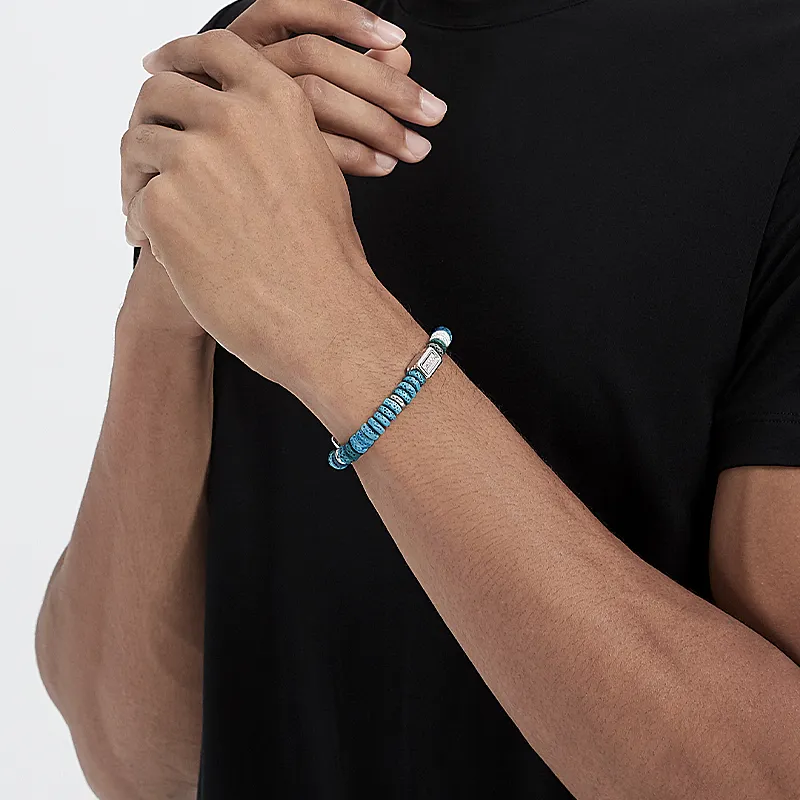 SUSOOK Volcanic Stone Bracelets Unisex Lake Blue-4