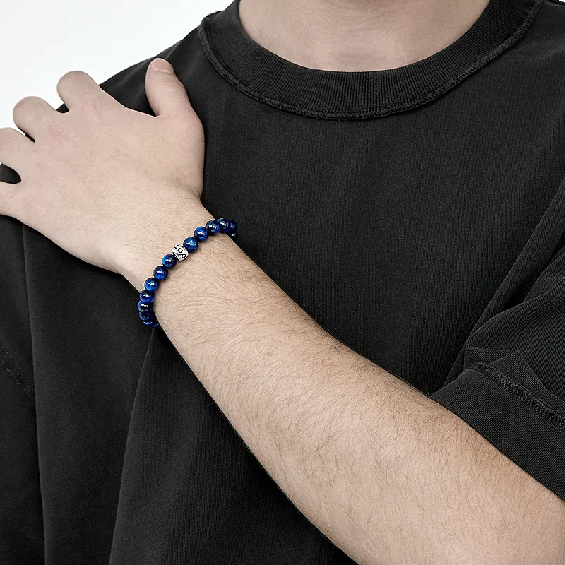 SUSOOK Blue Crystal 925 Sterling Silver Bracelets Unisex Blue-2
