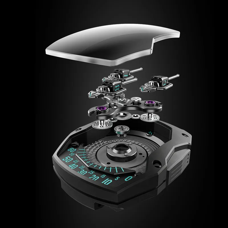 ATOWAK Galaxy Fleet Collection Automatic Mechanical Movement Watch Men's Watches Black Dial-5
