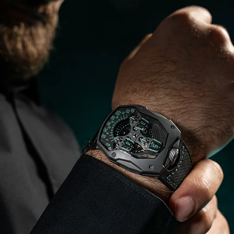 ATOWAK Galaxy Fleet Collection Automatic Mechanical Movement Watch Men's Watches Black Dial-3