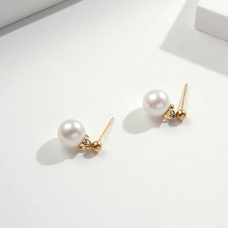 Tahiti Pearl Stud Earrings Women's-5