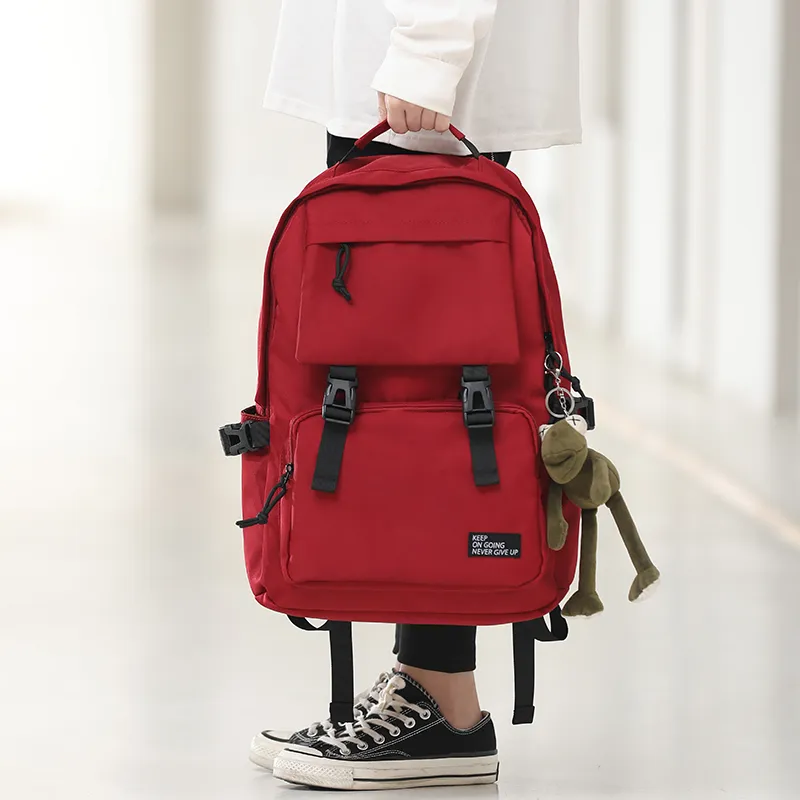 Yohji Kimura Oxford Backpack Regular Unisex Burgundy/Black/Light Khaki-19
