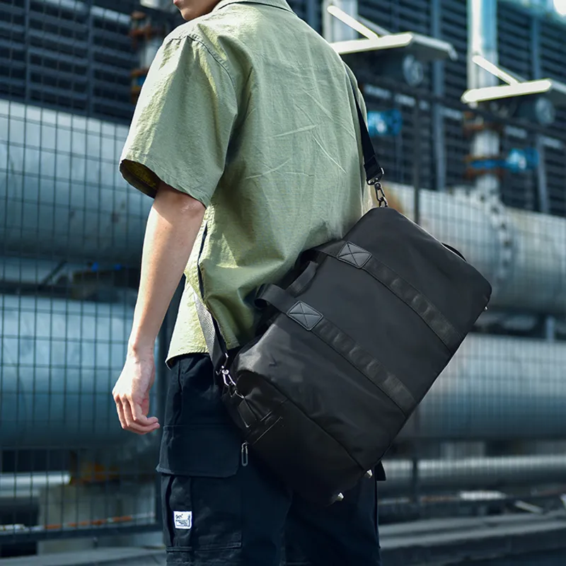 Yohji Kimura Polyester Gym Bag Travel Bag Large Size Men's Black-7