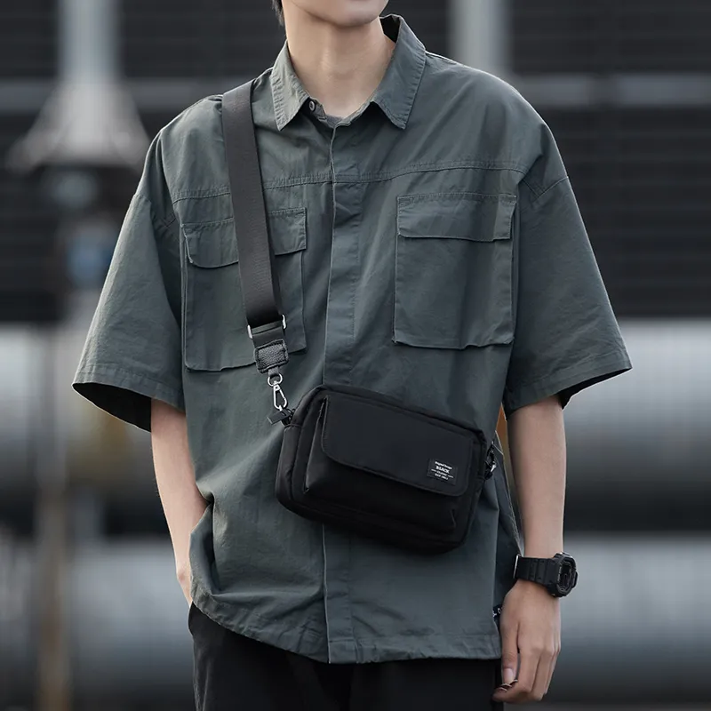 Yohji Kimura Oxford Crossbody Bags Men's Black/Camouflage Black-16