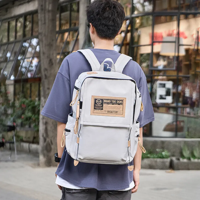 Yohji Kimura Oxford Backpack Regular Unisex Red/Gray/Navy Blue/Black-14