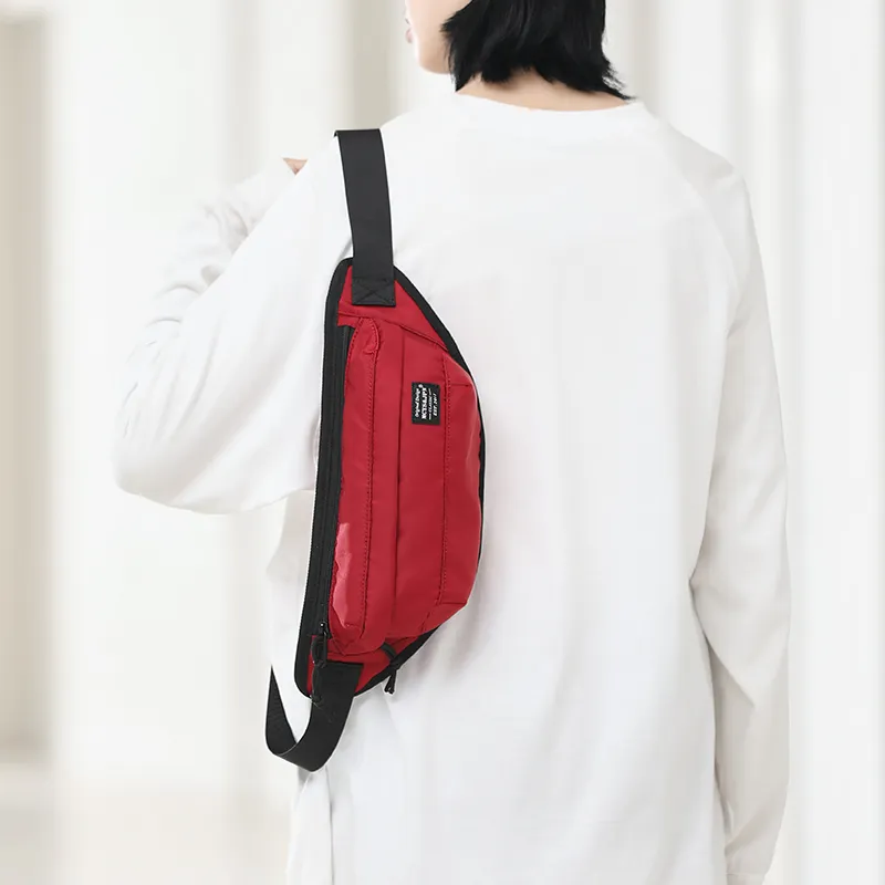 Yohji Kimura Oxford Sling Bag Crossbody Bag Shoulder Bag Small Crossbody Bag Dumpling Bag Regular Unisex Black Red-13