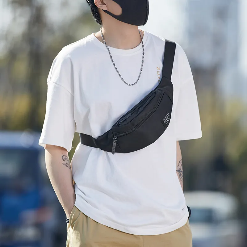 Yohji Kimura Oxford Crossbody Bag, One Shoulder Sling Bag Trumpets Men's Camouflage Black/Black-14