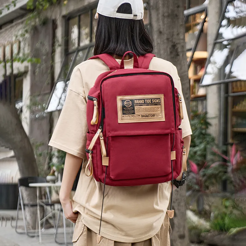 Yohji Kimura Oxford Backpack Regular Unisex Red/Gray/Navy Blue/Black-6