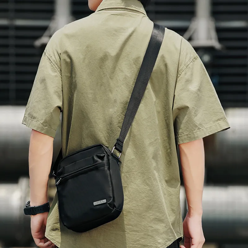 Yohji Kimura Oxford Shoulder Bag, Crossbody Bag Regular Unisex Black-5