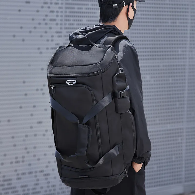 Yohji Kimura Oxford Luggage Bag Travel Bag Backpack Unisex Black-6