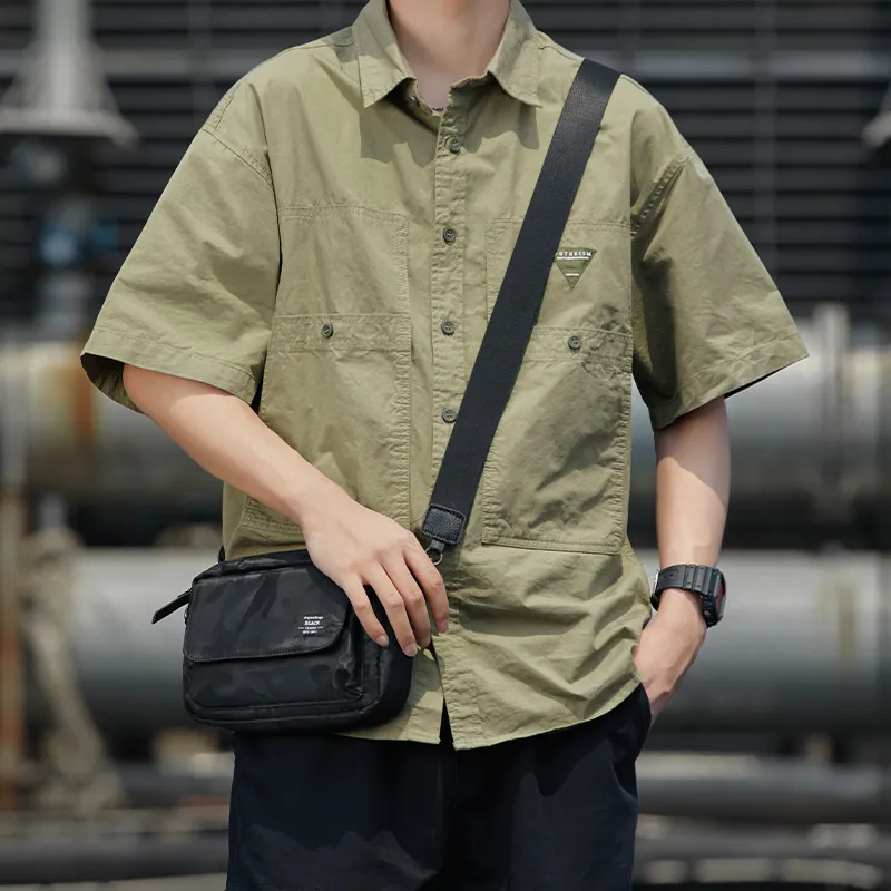 Yohji Kimura Oxford Crossbody Bags Men's Black/Camouflage Black-6