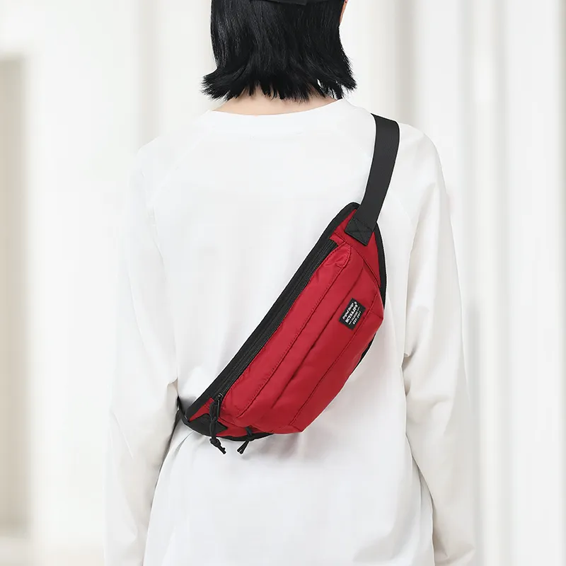 Yohji Kimura Oxford Sling Bag Crossbody Bag Shoulder Bag Small Crossbody Bag Dumpling Bag Regular Unisex Black Red-14