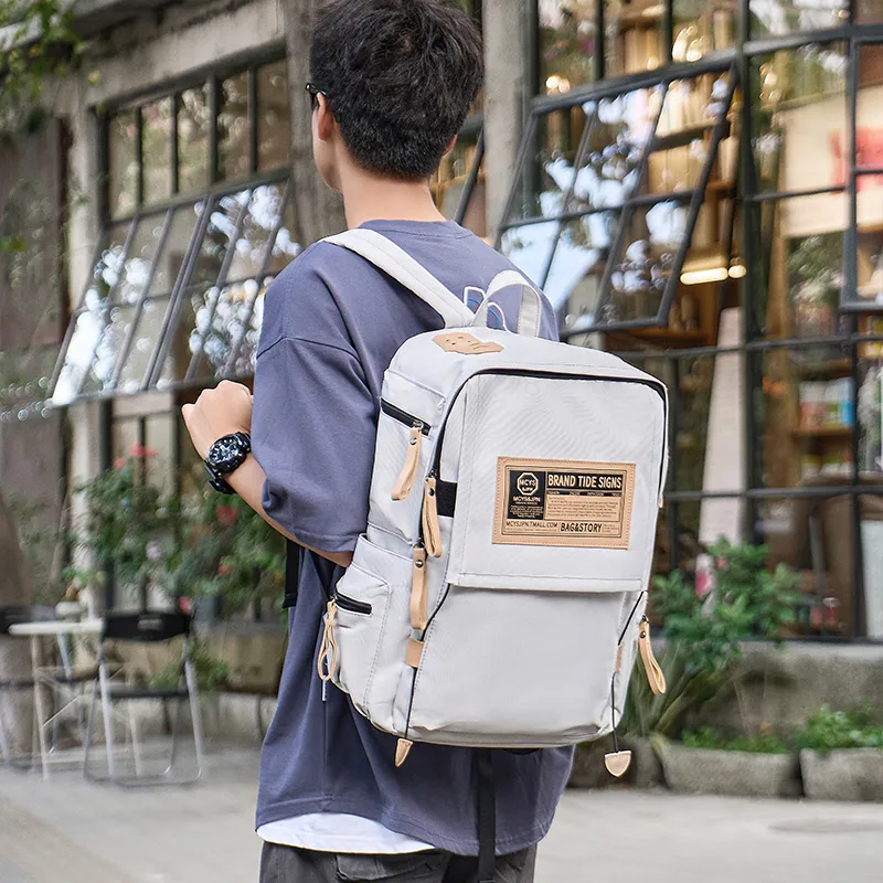 Yohji Kimura Oxford Backpack Regular Unisex Red/Gray/Navy Blue/Black-15