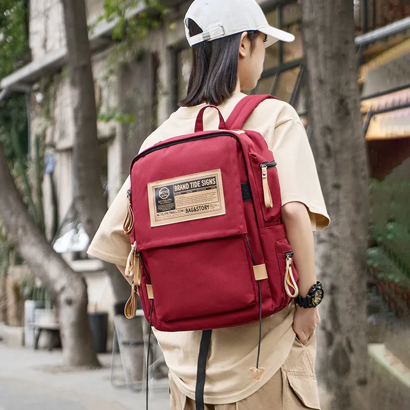 Yohji Kimura Oxford Backpack Regular Unisex Red/Gray/Navy Blue/Black-7