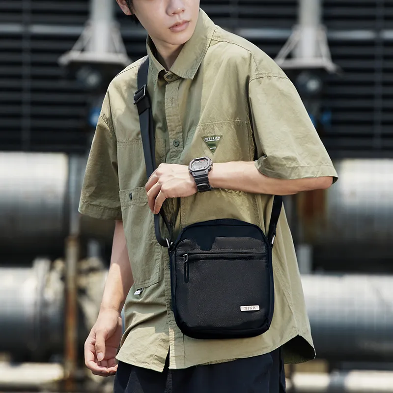 Yohji Kimura Oxford Shoulder Bag, Crossbody Bag Regular Unisex Black-9