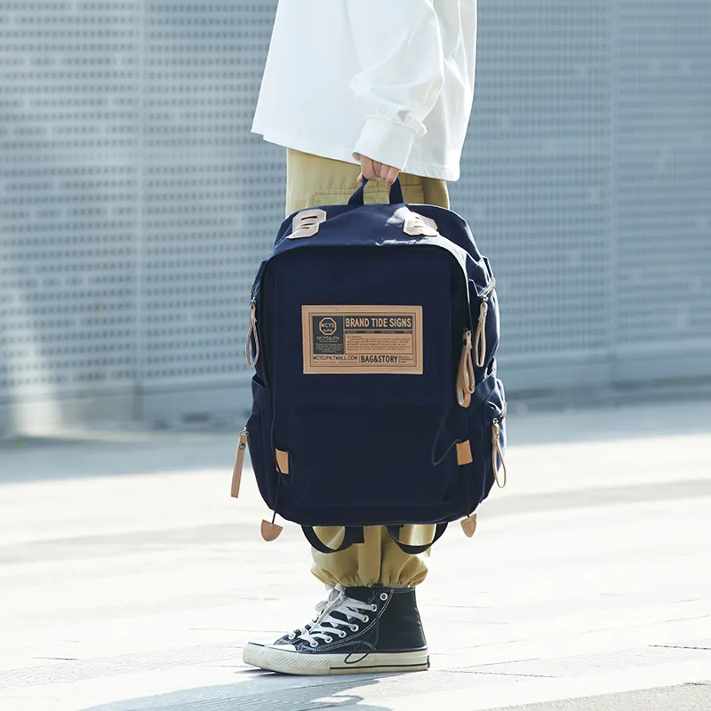 Yohji Kimura Oxford Backpack Regular Unisex Red/Gray/Navy Blue/Black-23