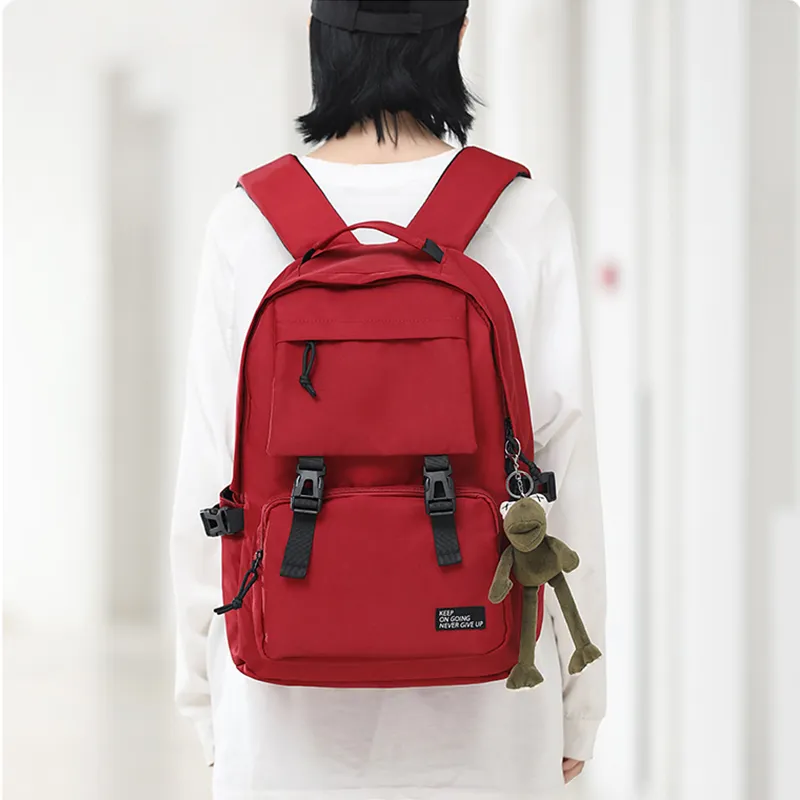 Yohji Kimura Oxford Backpack Regular Unisex Burgundy/Black/Light Khaki-20