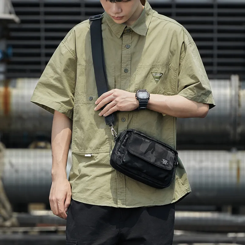 Yohji Kimura Oxford Crossbody Bags Men's Black/Camouflage Black-8