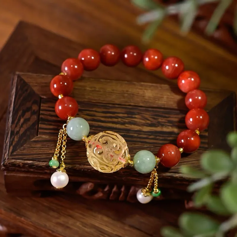 Yufujin South Red Agate Bracelets Women's-3