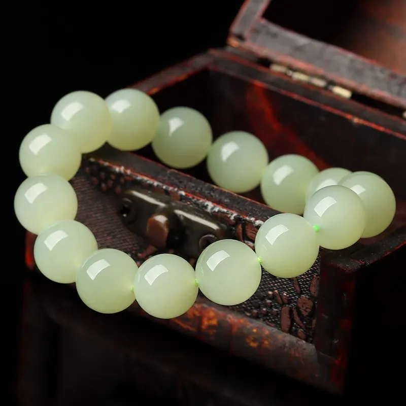 Yufujin Hetian Jade Bracelets Green Jadeite Unisex-7