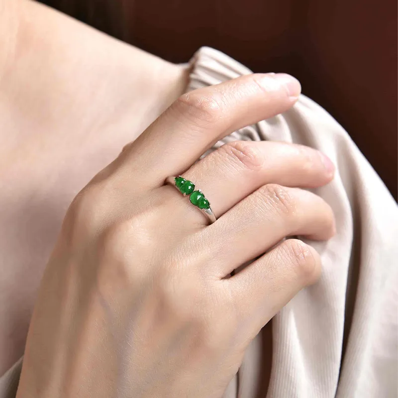 Yufujin Ice Type Jadeite Rings Women's-3