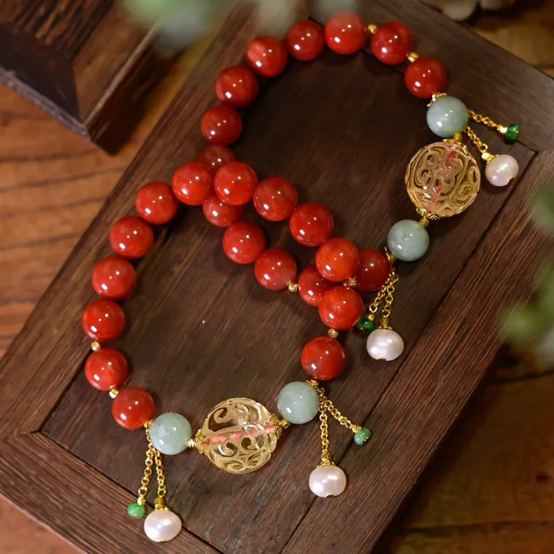 Yufujin South Red Agate Bracelets Women's-1
