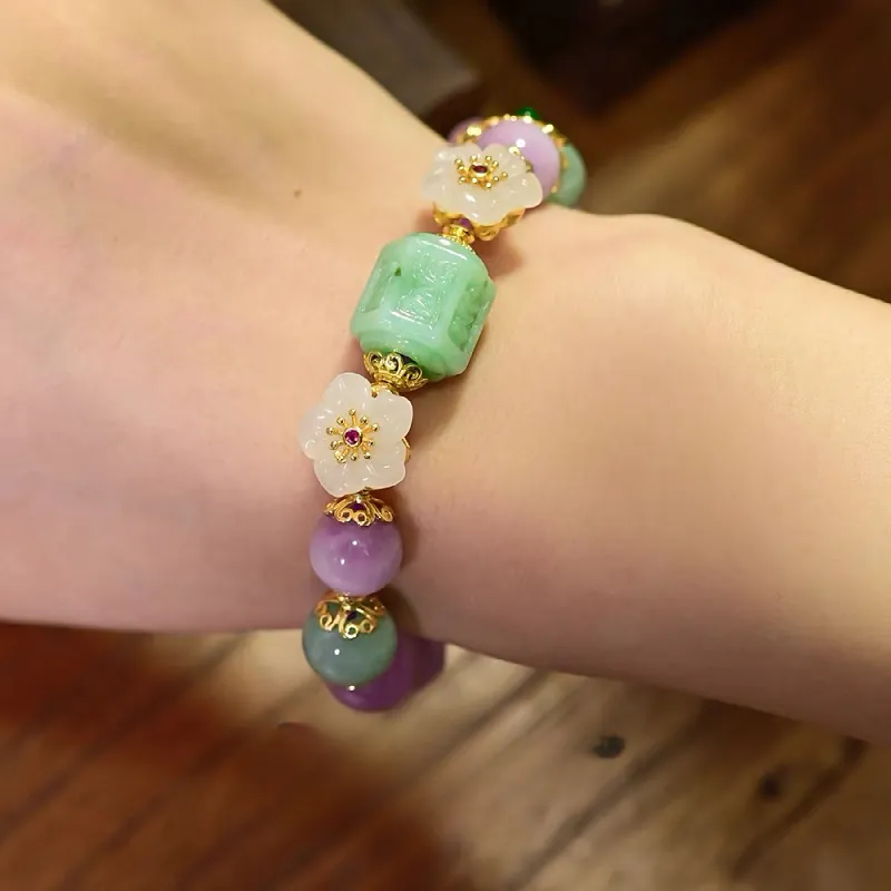 Yufujin Ice Glutinous Jadeite Bracelets Women's-3