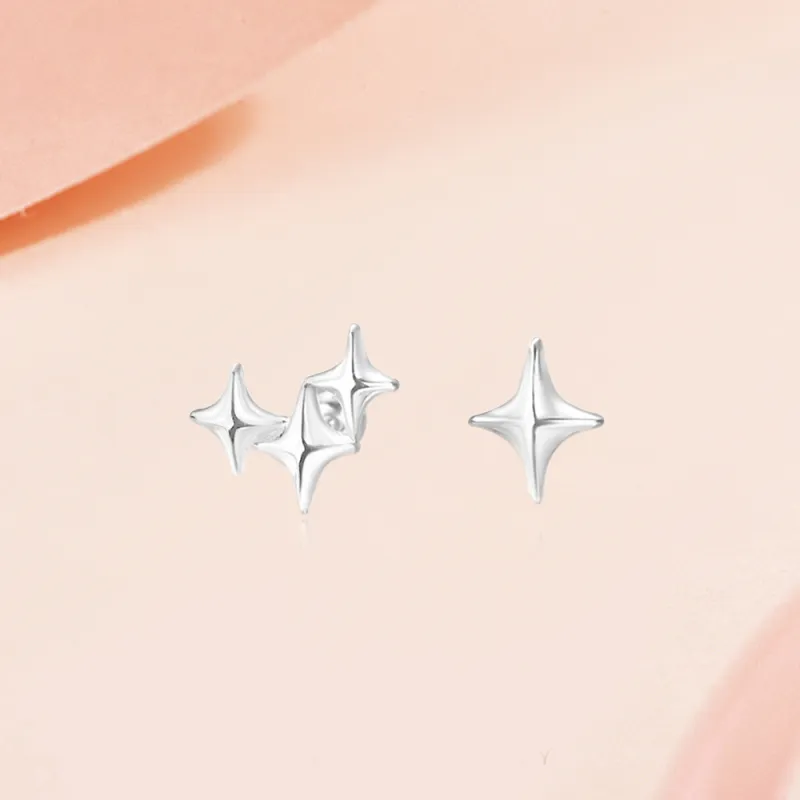 SWEET PLANET S999 Fine Silver Stud Earrings Unisex-4