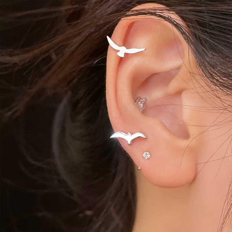 SWEET PLANET S925 Silver Stud Earrings Women's-3