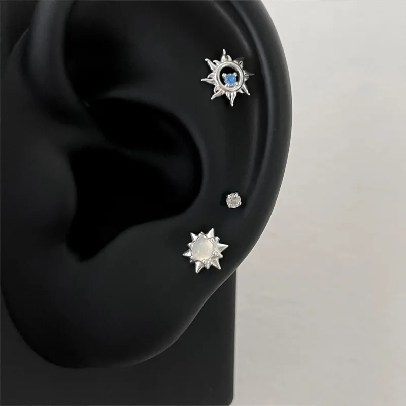 SWEET PLANET S999 Fine Silver Stud Earrings Unisex-10